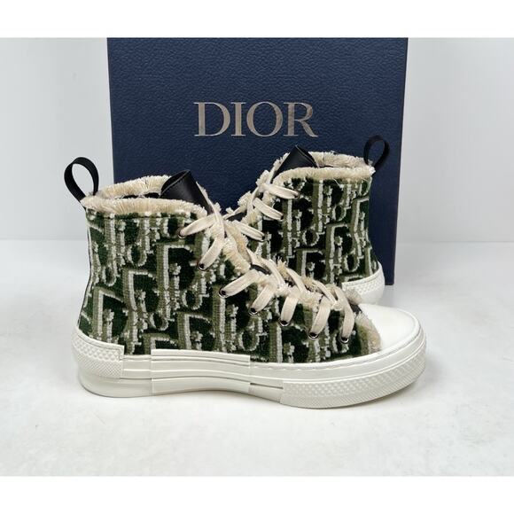 Size 37EU/5M - Dior b23 Oblique Olive Tapestry High Top Sneakers🫒Retail $2,050! - Picture 5 of 11